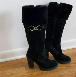 Black suade Coach boots